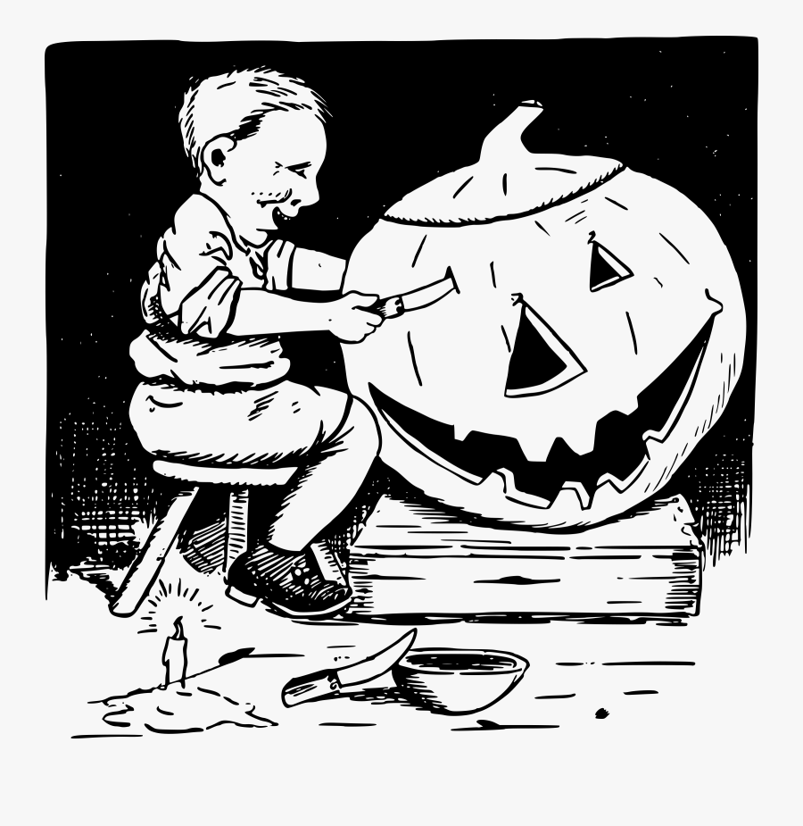 Jack O Lantern Carving Clip Arts - Making A Jack O Lantern Clipart, Transparent Clipart