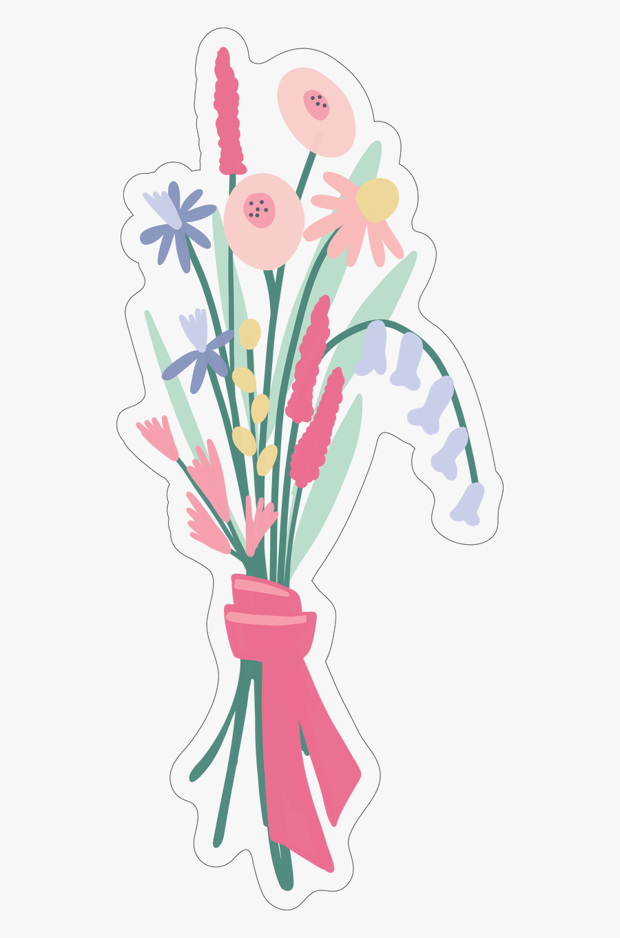 You & Me Bouquet Print & Cut File, Transparent Clipart