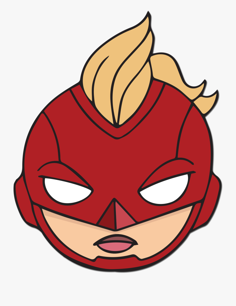 Captain Marvel Face Png, Transparent Clipart