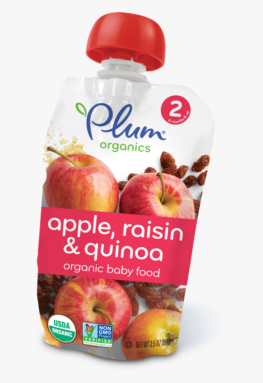 Clip Art Apple Raisin Quinoa Food - Plum Organics Pouch, Transparent Clipart