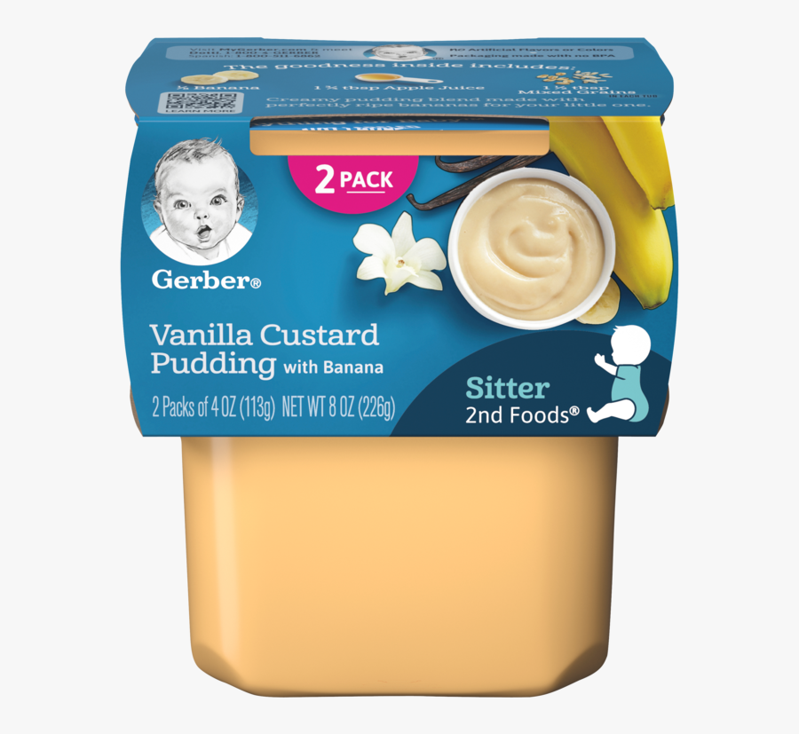 2nd Foods Vanilla Custard Pudding With Banana - Gerber Vanilla Custard Pudding, Transparent Clipart