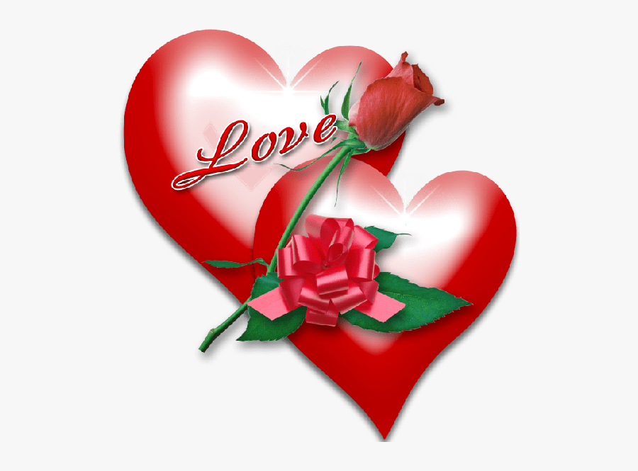 Valentine Heart Rose - Valentines Flowers And Hearts, Transparent Clipart