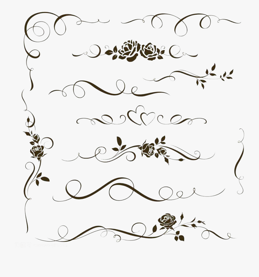Ornament Decorative Arts Calligraphy Illustration - Decorative Calligraphic Ornament, Transparent Clipart