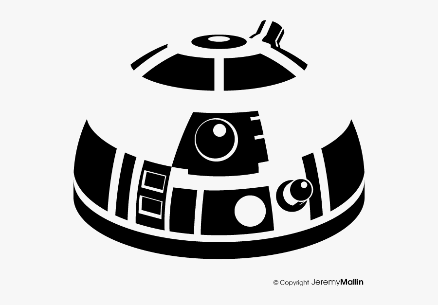 Artoo Logo By On @ - Star Wars Black And White R2d2, Transparent Clipart