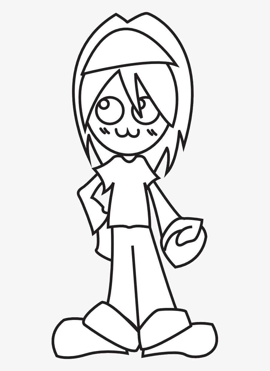 Boy Black White Line Hunky Dory Svg Colouringbook - Animated Boy Png, Transparent Clipart