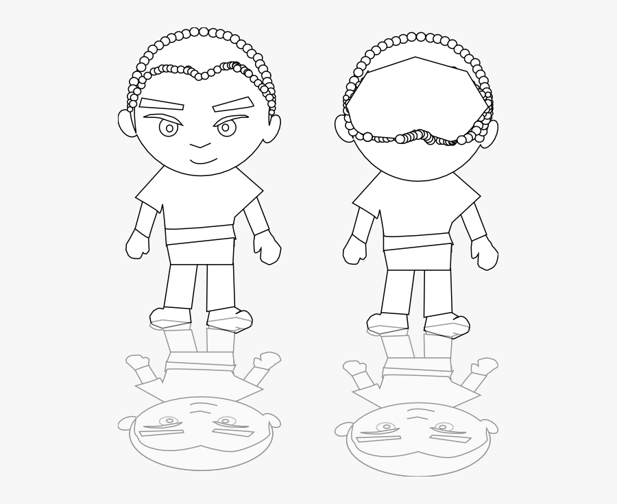 Black Boy Png Black White Line Art 555px - Cartoon, Transparent Clipart
