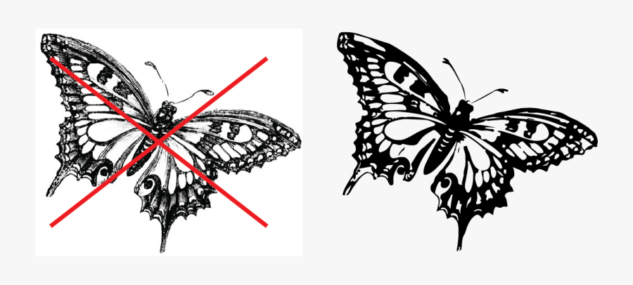 Custom Hot Stamp Art Guidelines - Butterfly Hd Art Black White, Transparent Clipart