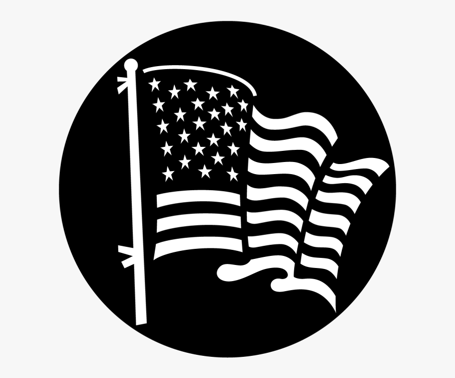 American Flag Circle Black And White - American Flag Background Black And White, Transparent Clipart