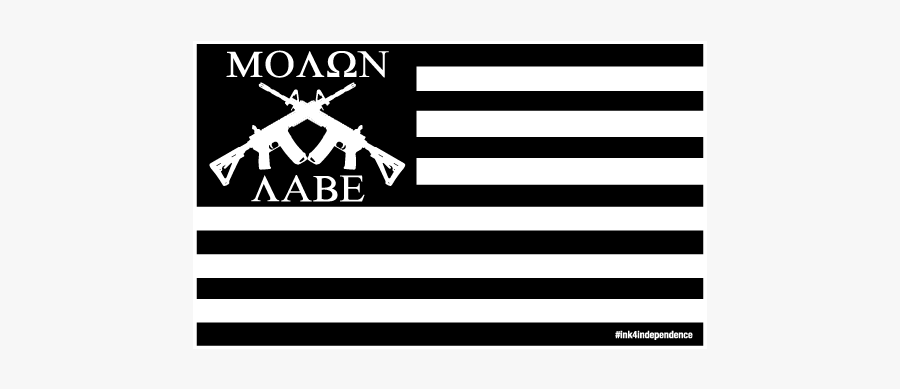3 Inch X 5 Inch Molon Labe American Flag Sticker - Horse, Transparent Clipart