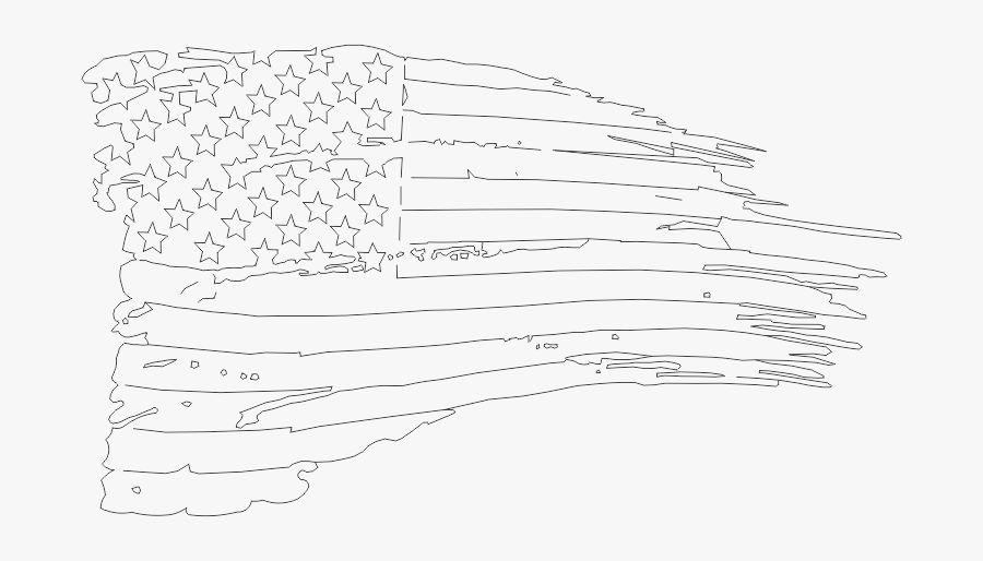 American Flag Drawing Outline