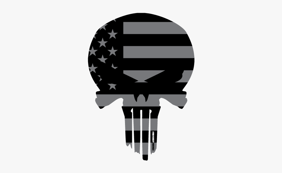 Transparent Black And White Skull American Flag Logo, Transparent Clipart