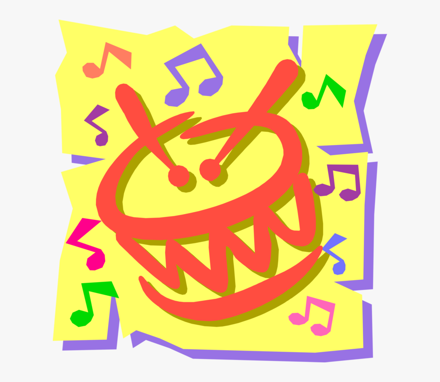 Vector Illustration Of Snare Drum Percussion Instrument - Notes Clip Art, Transparent Clipart