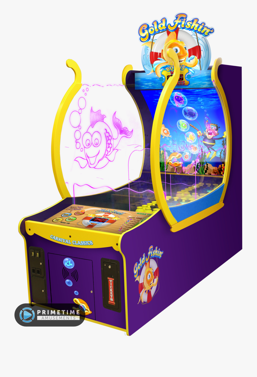 Gold Fishin - Gold Fishin Arcade Game Made, Transparent Clipart