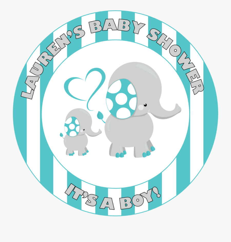 Baby Shower Blue And White Elephant Cake Topper Edible - Cartoon, Transparent Clipart