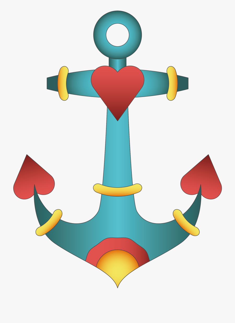Tattoo Anchor Vector Cartoon Euclidean Free Frame Clipart - Drawing, Transparent Clipart
