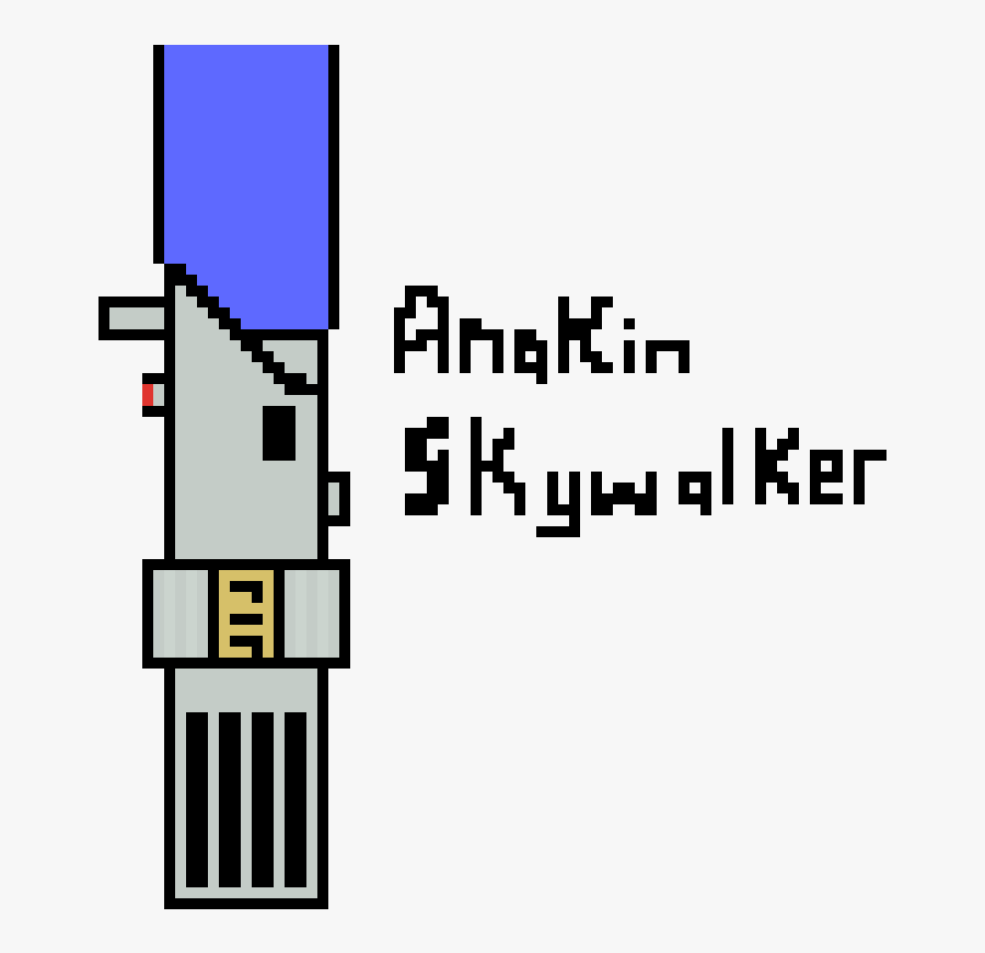 Anakin's Lightsaber Pixel Art, Transparent Clipart