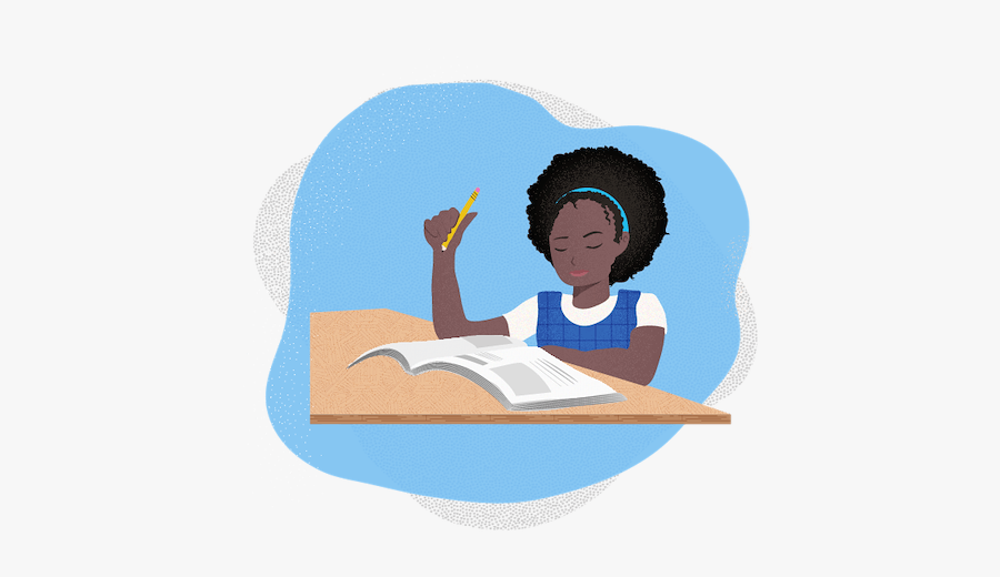 Black Girl Studying Cartoon, Transparent Clipart