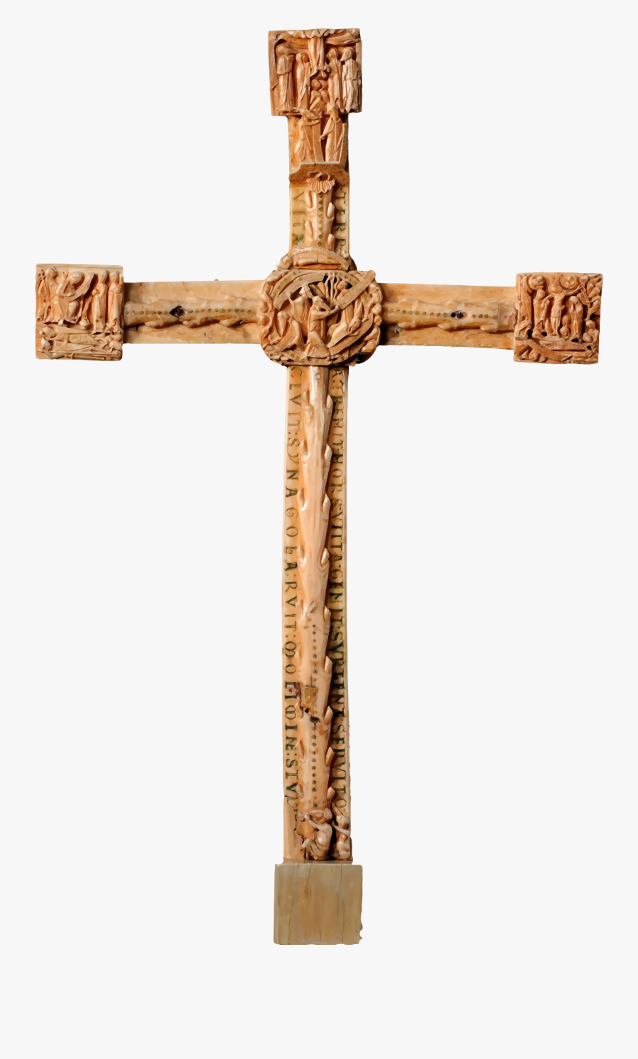 Carved Big Image Png - Carved Cross, Transparent Clipart