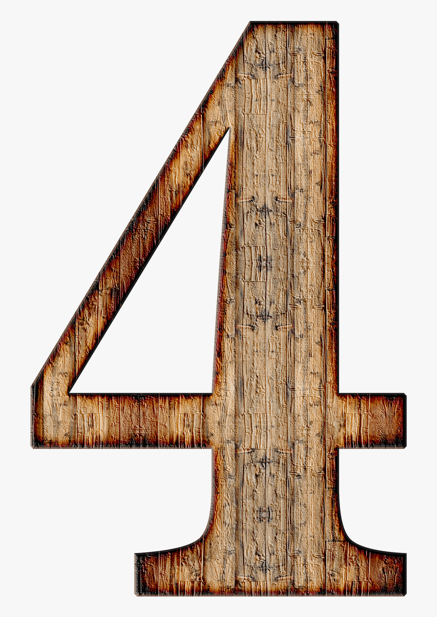 Wooden Number 4 Clip Arts - Wooden Number Png, Transparent Clipart
