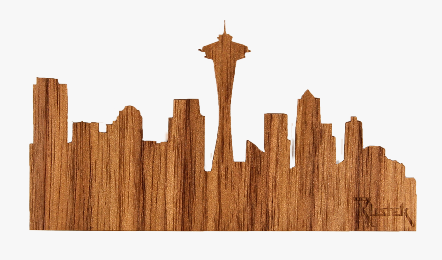 Seattle Skyline Wood Sticker"
 Class="lazyload Lazyload - Seattle Skyline Silhouette Png, Transparent Clipart
