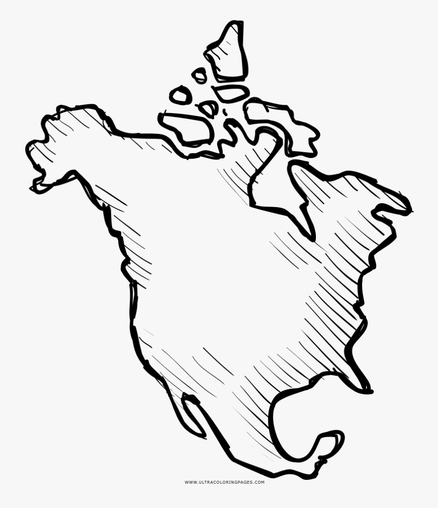 North America Coloring Page - Drawings Of North America, Transparent Clipart