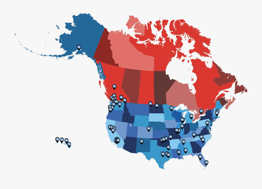 Map Of North America Png, Transparent Clipart