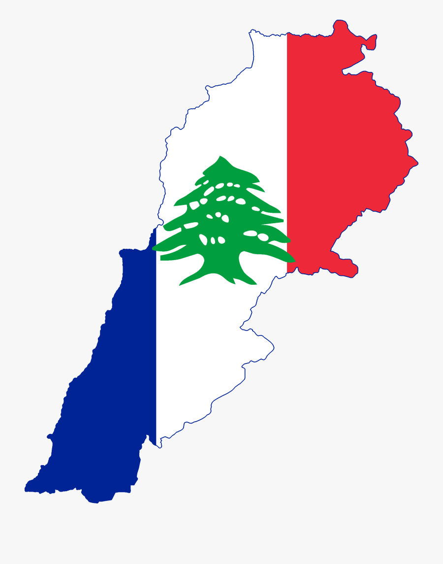 Flag Map Of French Lebanon - Map Of Lebanon Png, Transparent Clipart