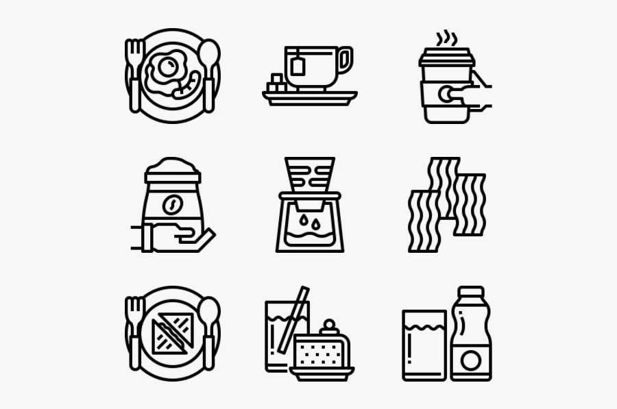 Breakfast - Mobile App Vector Icon, Transparent Clipart