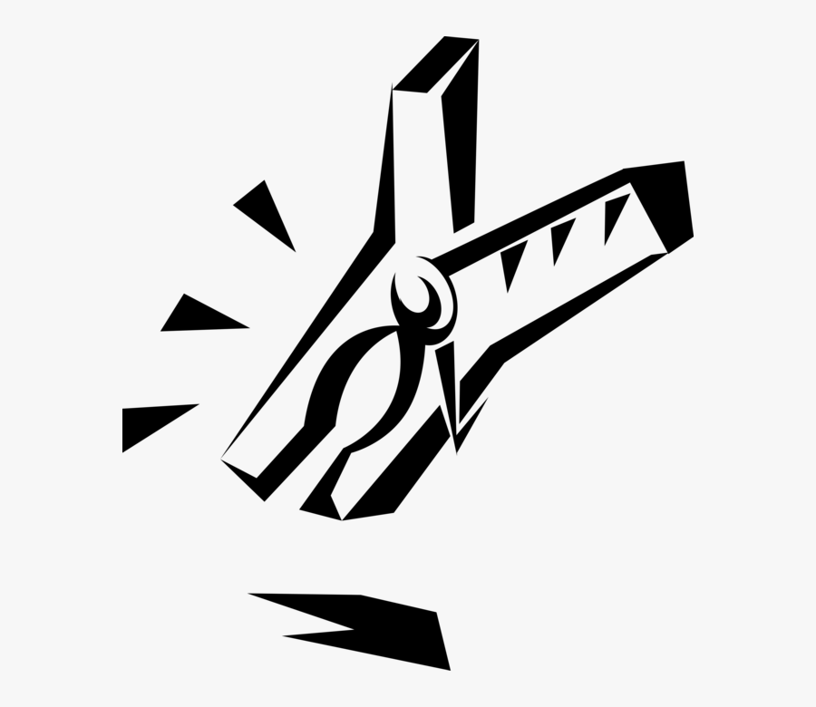 Vector Illustration Of Clothespin Or Clothes-peg Fastener - Emblem, Transparent Clipart