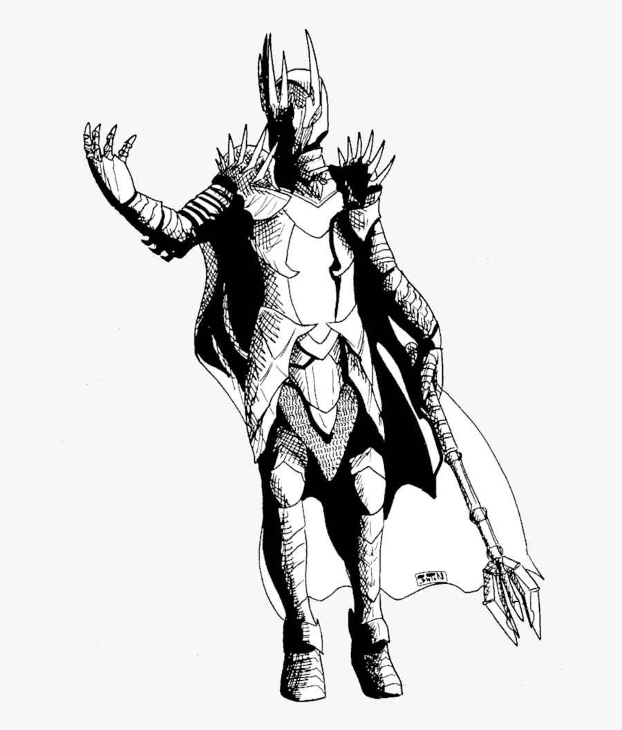 Mace Drawing Lotr Sauron For Free Download - Lord Of The Rings Sauron Drawing, Transparent Clipart