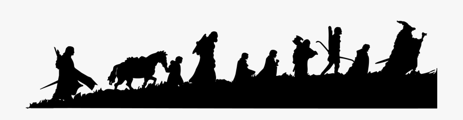 The Lord Of The Rings Fan Art - Lord Of The Rings Fellowship Outline, Transparent Clipart