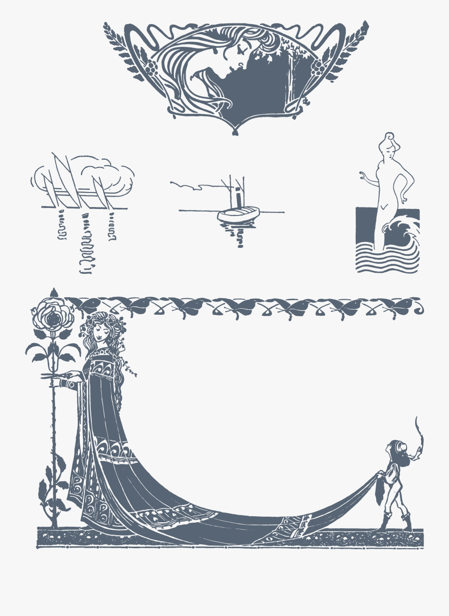 Art Nouveau Drawings Free, Transparent Clipart