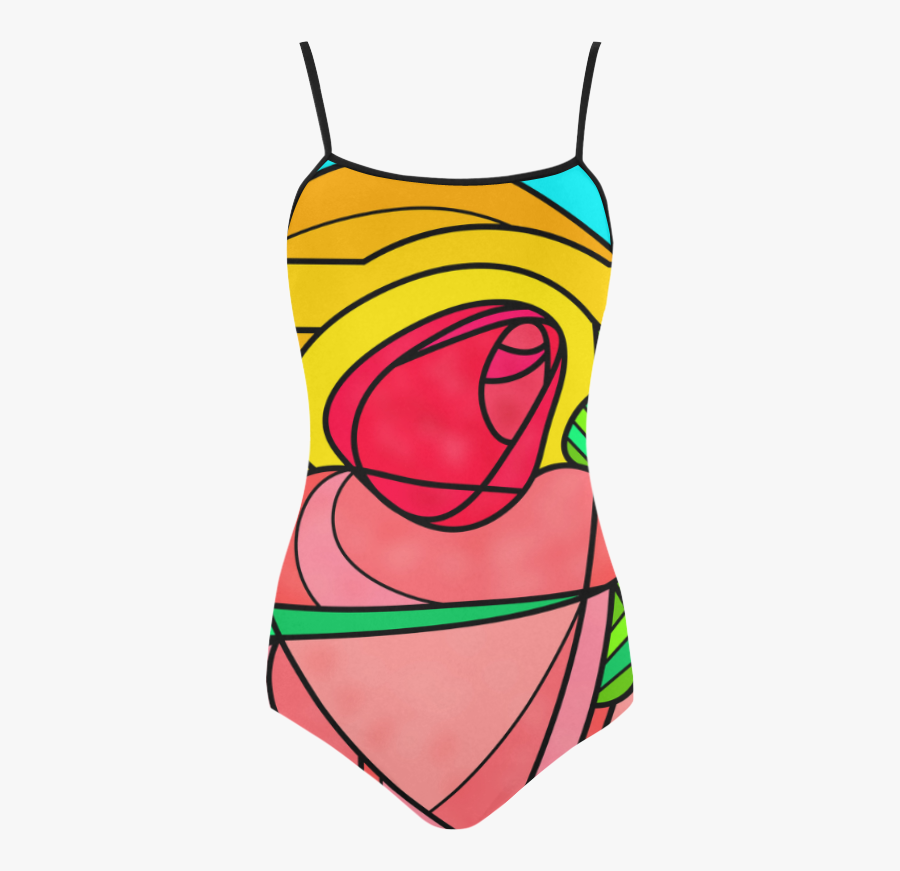 Deco Rosebud By Artformdesigns Strap Swimsuit, Transparent Clipart
