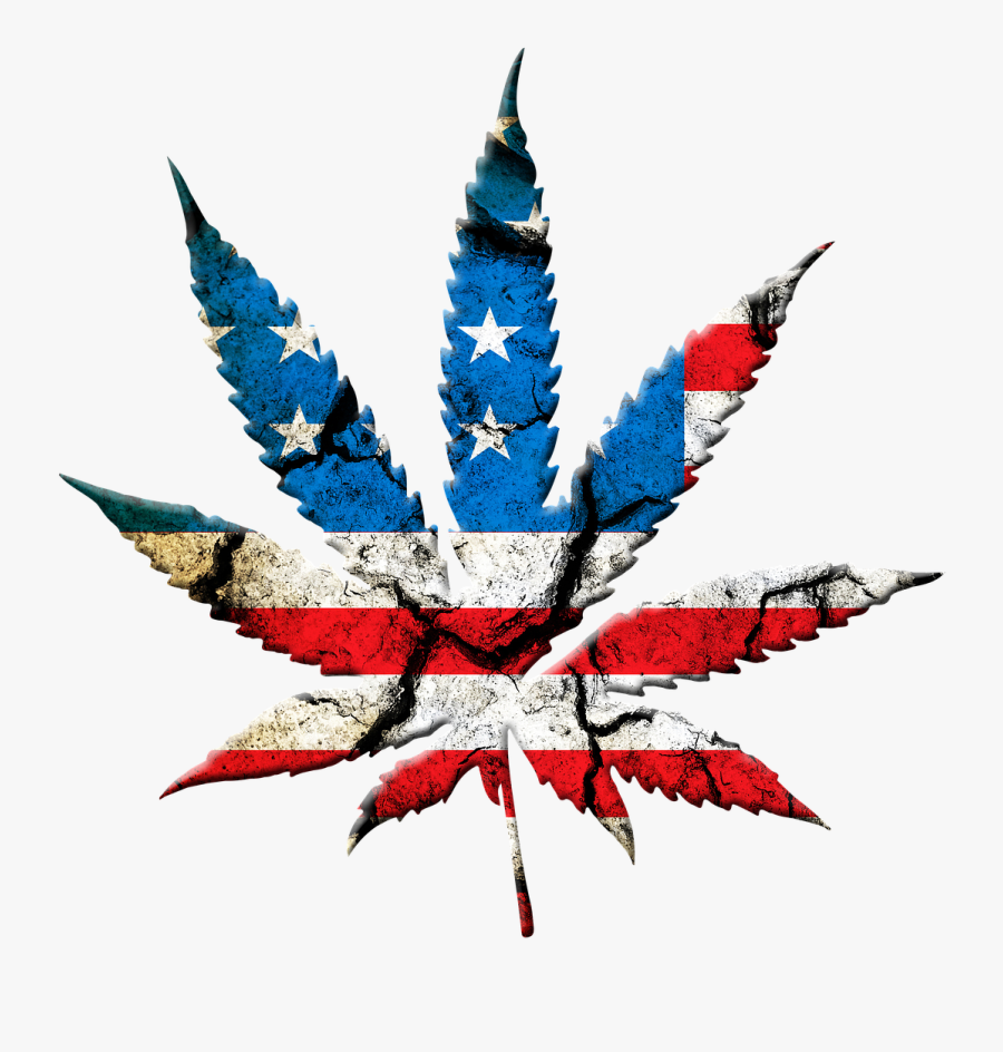 Marijuana Leaf The Flag Graphic Free Picture - Marijuana America, Transparent Clipart