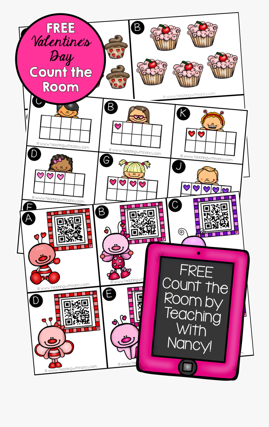 Free Valentine"s Day Count The Room, Transparent Clipart
