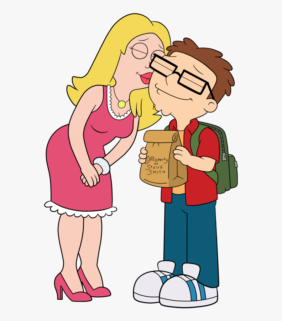 Francine Kissing Steve By Terrance Hearts Art - American Dad Steve And Francine, Transparent Clipart