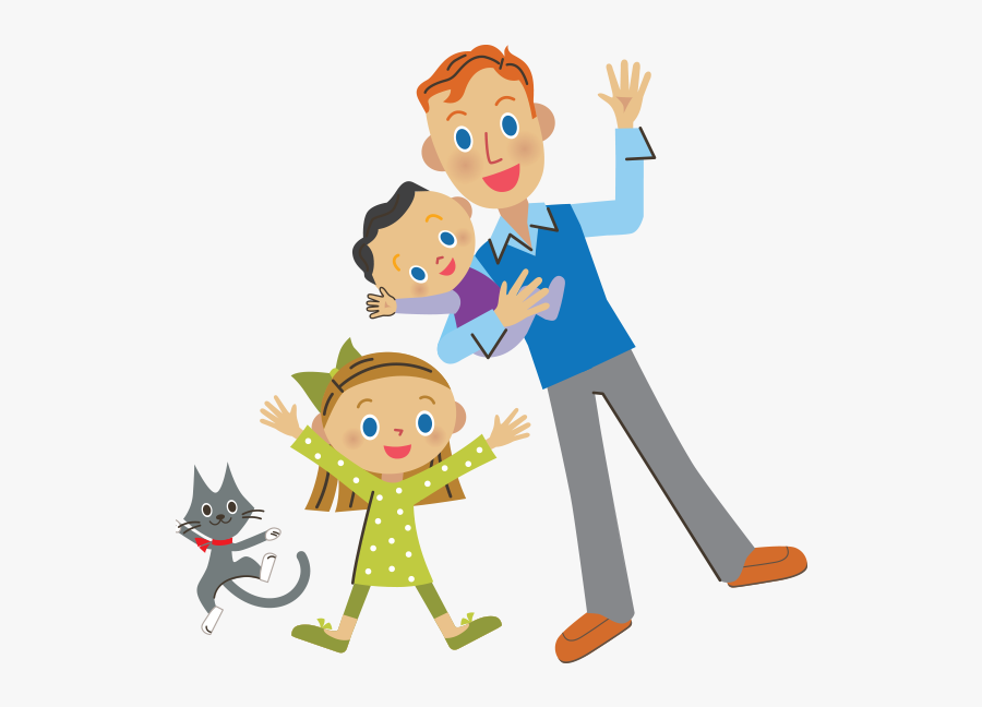 Cartoon Dad Kids Png, Transparent Clipart