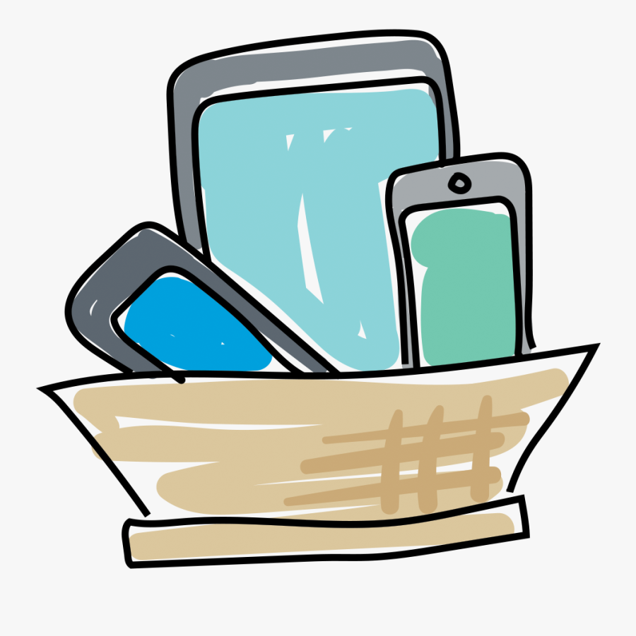 Screen Devices In A Bowl, Transparent Clipart