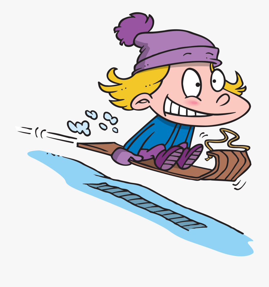 Sledding Clip Art, Transparent Clipart