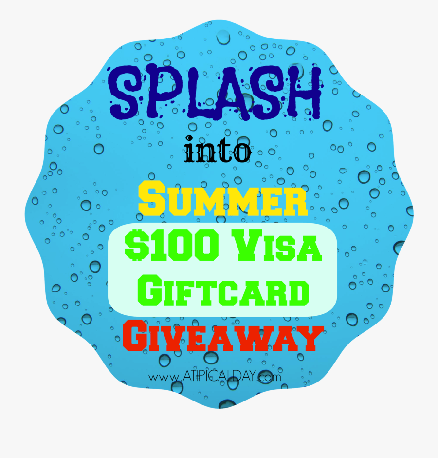 Splash Into Summer $100 Visa Giftcard Giveaway @atipicalday - Art, Transparent Clipart