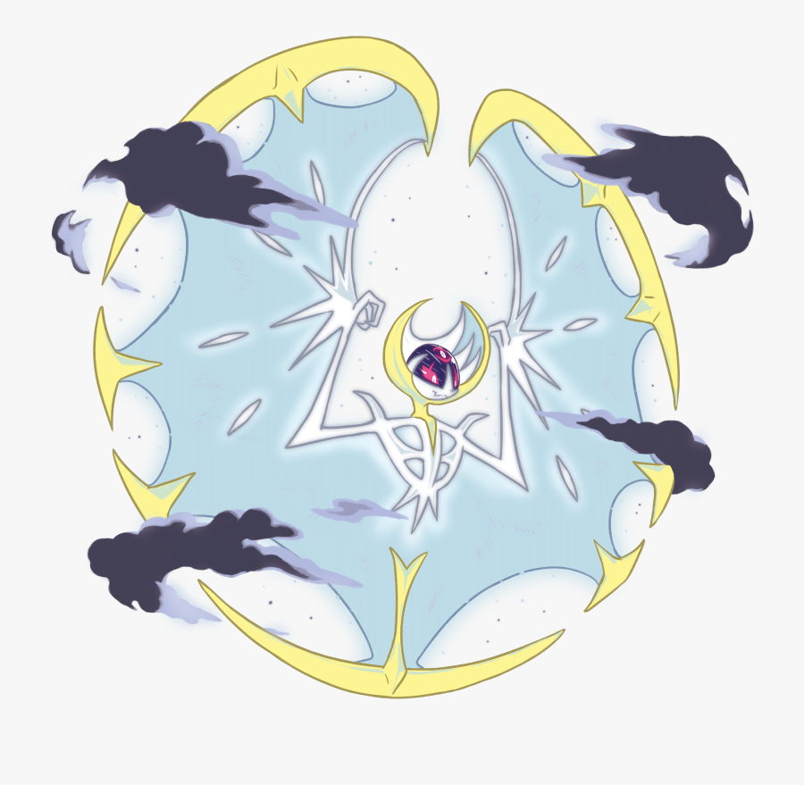 Pokemon Sun And Moon Lunala Moon Form - Lunala Full Moon Phase, Transparent Clipart