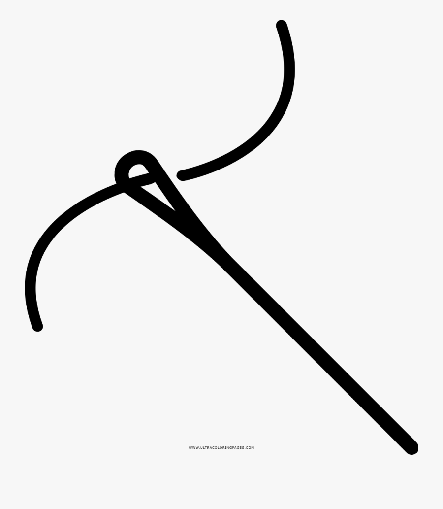 Needle And Thread Coloring Page - Dibujo De Aguja E Hilo, Transparent Clipart
