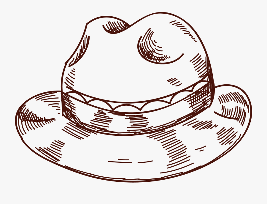 Coconut Clipart Straw Drawing - Straw Hat Clipart Black And White, Transparent Clipart