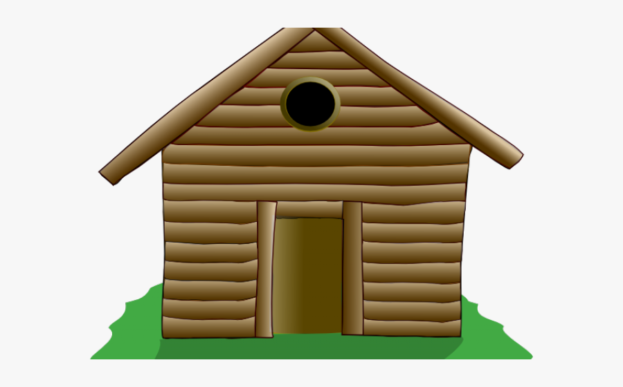 Straw House Cliparts - Wood Three Little Pigs Houses, Transparent Clipart