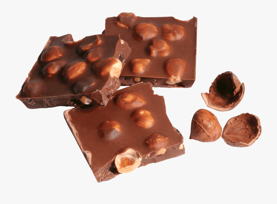 Chunks Nuts Chocolate Clip Arts - Шоколад С Лесным Орехом, Transparent Clipart