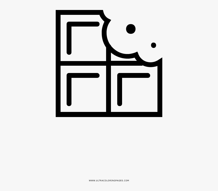 Chocolate Bar Coloring Page - Chocolate Mordido Para Colorir, Transparent Clipart