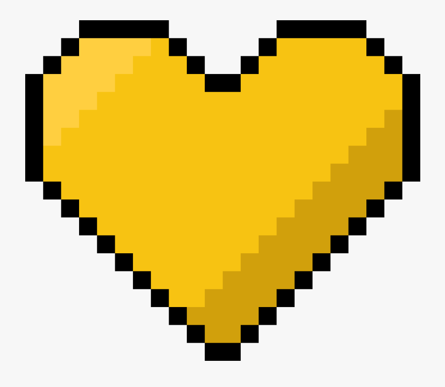 Heart Of Gold - Empty Pixel Heart Png, Transparent Clipart