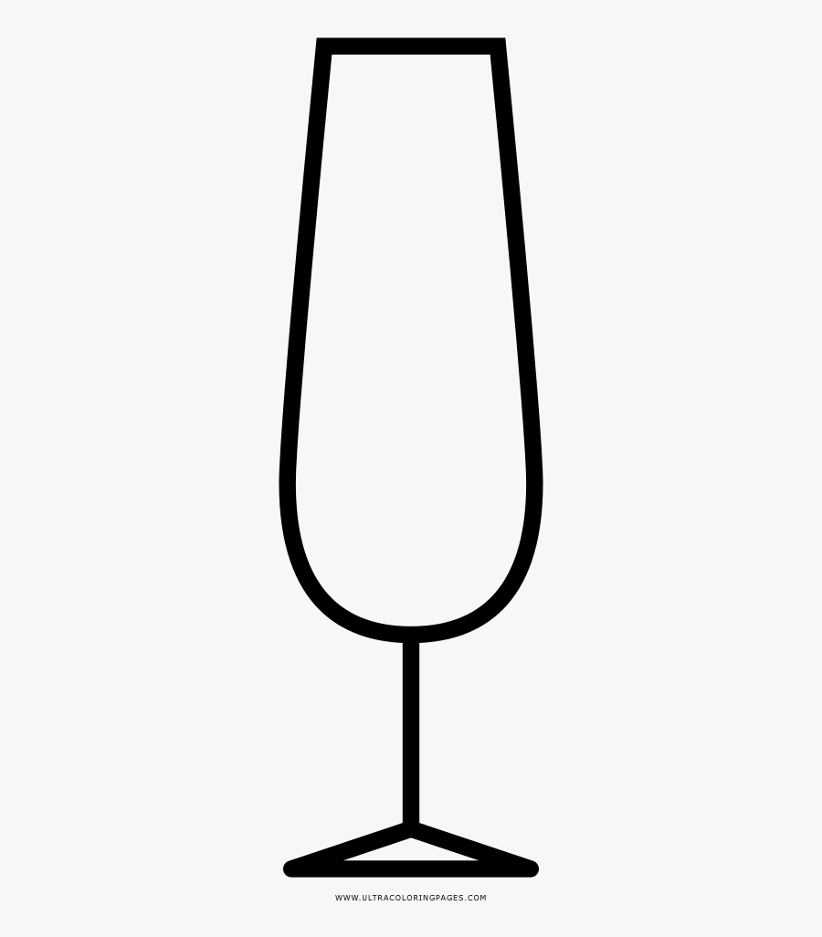 Champagne Glass Coloring Page - Transparent Background Wine Glass Vector Png, Transparent Clipart