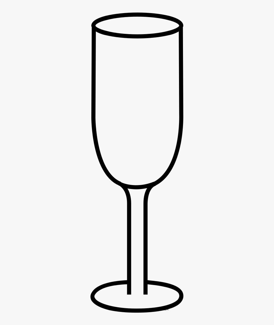 Champagne Flute Coloring Page, Transparent Clipart
