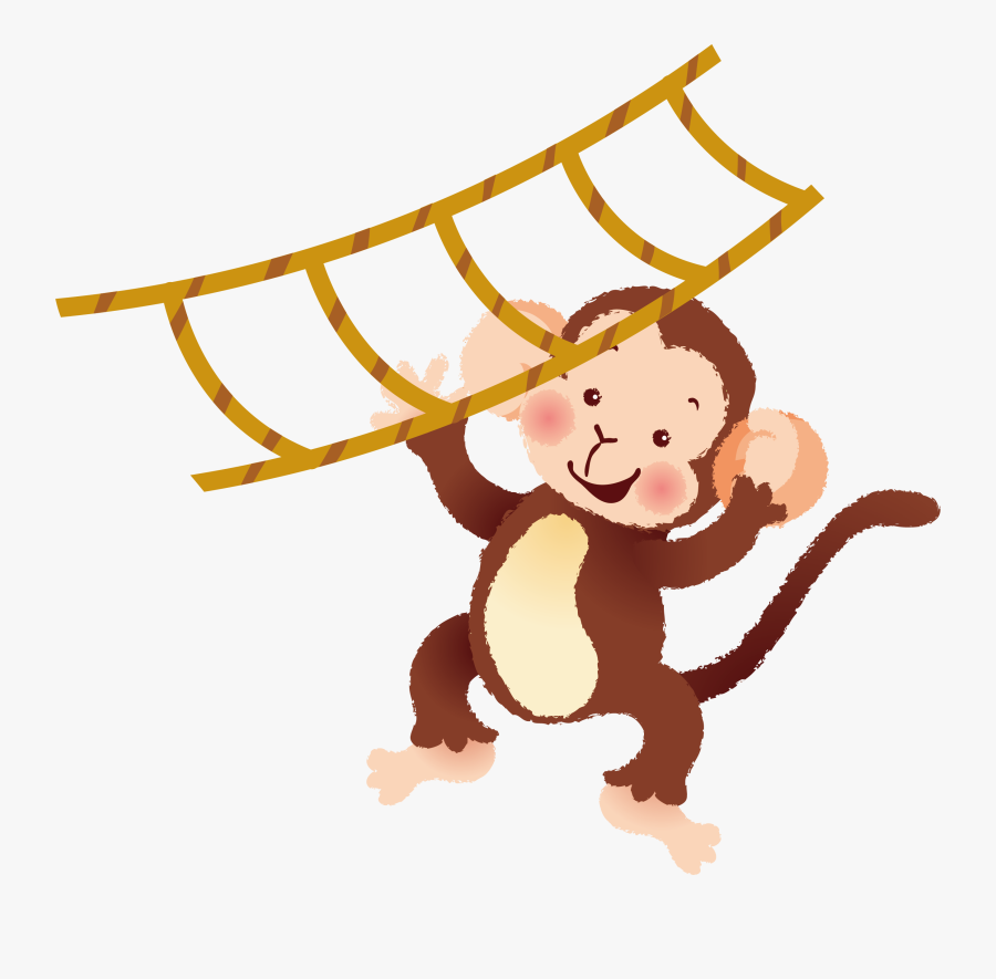Ladder Cliparts-vector - Monkey On A Ladder Clip Art, Transparent Clipart